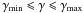 \hbox{$\gamma_{\rm min} \leqslant \gamma \leqslant \gamma_{\rm max}$}