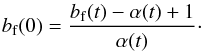 \begin{equation} \label{eq:initial_binary_frequency} \binaryfrequency (0) = \frac{\binaryfrequency (t) - \alpha(t) + 1}{\alpha (t)}\cdot \end{equation}