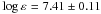 \hbox{$\eps{} = 7.41\pm0.11$}
