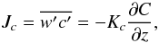 \appendix \setcounter{section}{1} \begin{equation} J_c = \overline {{w}'{c}'} =-K_c \frac{\partial C}{\partial z}, \end{equation}