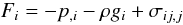 % subequation 713 1 \begin{equation} \label{eq6} F_i =-p_{,i} - \rho g_i + \sigma _{ij ,j} \end{equation}