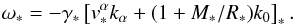 \begin{equation} \label{1.4} {\omega}_*=-\gamma_*\left[v_*^\alpha k_\alpha+(1+M_*/R_*)k_0\right]_*. \end{equation}