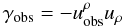 \begin{equation} \gamma_{\rm obs}=-{u^\rho_{\rm obs}u_\rho} \end{equation}