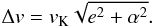 \begin{eqnarray} \Delta v=v_{\rm K}\sqrt{e^2+\alpha^2}. \label{lissauer} \end{eqnarray}