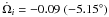 \hbox{$\dot{\Omega}_i=-0.09 \; (-5.15^\circ)$}