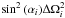 \hbox{$ \sin^2{(\alpha_i)} \Delta\Omega_i^2$}