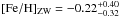 \hbox{$\rm [Fe/H]_{ZW}=-0.22^{+0.40}_{-0.32}$}