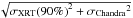 \hbox{$\sqrt{{\sigma_{\rm XRT}(90\%)}^2 +{\sigma_{\rm Chandra}}^2}$}