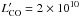 \hbox{$L'_{\rm CO} = 2\times10 ^{10}$}