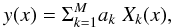 \appendix \setcounter{section}{1} \begin{equation} y(x) = \Sigma_{k=1}^M a_k\;X_k(x), \end{equation}