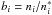 \hbox{$b_i=n_i/n_i^{\rm *}$}