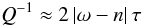 \begin{equation} \label{QforJ} Q^{-1}\approx 2\,|\omega-n| \,\tau \end{equation}