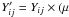 \hbox{$Y_{ij}'=Y_{ij}\times(\mu$}