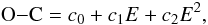 \begin{equation} {\rm O}{-}{\rm C}=c_0+c_1E+c_2E^2, \end{equation}
