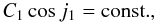 \appendix \setcounter{section}{1} \begin{equation} C_1\cos j_1=\mathrm{const.}, \end{equation}