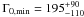 \hbox{$\Gamma_{0, \min} = 195^{+90}_{-110}$}