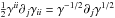 \hbox{$\textstyle{\frac{1}{2}}\gamma^{ii}\partial_j\gamma_{ii}=\gamma^{-1/2} \partial_j \gamma^{1/2}$}