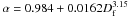 \appendix \setcounter{section}{1} \hbox{$\alpha = 0.984 + 0.0162 D_{\rm f}^{3.15}$}