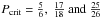 \hbox{$P_{\rm crit} = \frac{5}{6},\ \frac{17}{18}\ {\rm and}\ \frac{25}{26}$}