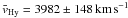 \hbox{$\bar{v}_{\rm Hy}=3982\pm 148\,\kms$}