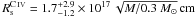 \hbox{$R^{\ion{C}{iv}}_{\rm s}= 1.7^{+2.9}_{-1.2} \times 10^{17}\, \sqrt{\avg{M}/{0.3~M_{\sun}}}\,{\rm {cm}}$}