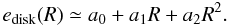 \begin{equation} e_\mathrm{disk}(R)\simeq a_0+a_1 R+a_2R^2. \label{eq:aprox-ecc} \end{equation}