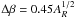 \hbox{$\Delta\beta=0.45A_R^{1/2}$}