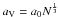 Mathematical equation: \hbox{$a_{\rm V}=a_0 N^{\frac{1}{3}}$}