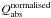 Mathematical equation: \hbox{$Q^{\rm normalised}_{\rm abs}$}