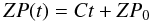 \begin{equation} \label{zp2} ZP(t) = Ct + ZP_0 \end{equation}