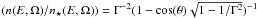 \hbox{$({n(E,\Omega) } / { n_\star(E,\Omega) } ) = \Gamma^{-2} (1- \cos(\theta) \sqrt{1-1/\Gamma^2})^{-1}$}