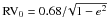 \hbox{${\rm RV}_0=0.68/\!\sqrt{1-e^2}$}