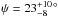 \hbox{$\psi= 23_{- 8}^{+10\,\circ}$}
