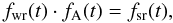 \begin{equation} f_{\mathrm{wr}}(t) \cdot f_{\rm A}(t) = f_{\mathrm{sr}}(t), \label{gfr} \end{equation}