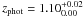\hbox{$z_{\rm phot}=1.10^{+0.02}_{0.00}$}