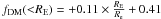 \hbox{$f_{\rm DM}({<}R_{\rm E})=+0.11 \times \frac{R_{\rm E}}{R_{\rm e}}+0.41$}