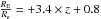 \hbox{$\frac{R_{\rm E}}{R_{\rm e}}=+3.4\times z+0.8$}