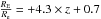 \hbox{$\frac{R_{\rm E}}{R_{\rm e}}=+4.3 \times z+0.7$}