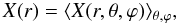 \begin{equation} X(r)= \langle X(r,\theta,\varphi) \rangle _{\theta,\varphi}, \end{equation}