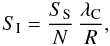\begin{equation} \label{} S_{\rm I}=\frac{S_{\rm S}}{N} \, \frac{\lambda_{\rm C}}{R}, \end{equation}