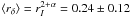 \hbox{$\langle r_{\delta}\rangle = r_{I}^{2+\alpha} = 0.24\pm0.12$}