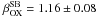 \hbox{$\bOX^\mathrm{SB} = 1.16 \pm 0.08$}