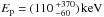 \hbox{$\Ep = (110\,^{+370}_{-60})\,\mathrm{keV}$}