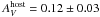\hbox{$A_V^{\rm host}=0.12\pm0.03$}