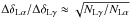 \hbox{$\Delta\delta_{\rm L\alpha}/\Delta\delta_{\rm L\gamma}\approx \sqrt{N_{\rm L\gamma}/{N_{\rm L\alpha}}}$}
