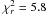\hbox{$\chi^2_r = 5.8$}