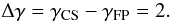 \begin{equation} \Delta \gamma=\gamma_{\rm CS}-\gamma_{\rm FP}=2. \label{eq:diff} \end{equation}