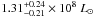 \hbox{$1.31 _{-0.21}^{+0.24}\times 10 ^8~L _\odot$}