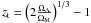 \hbox{$z_{\rm t} = \left (2 \frac{\Om_{\Lm}} {\Om_{\rm M}} \right)^{1/3} - 1$}
