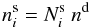 \begin{equation} n^{\rm s}_i=N^{\rm s}_i~ n^{\rm d}\label{eqr_gassolid} \end{equation}